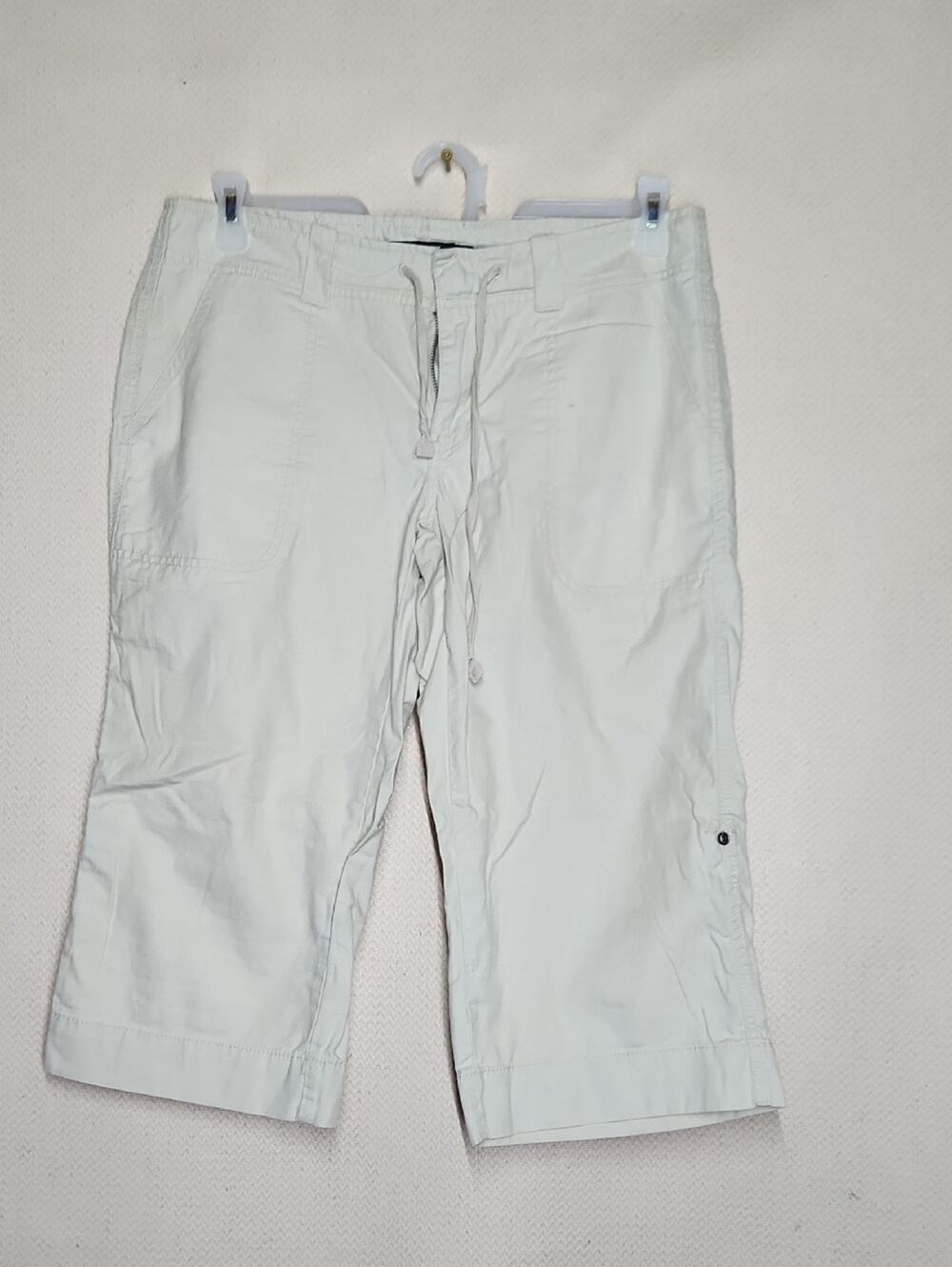 Calvin Klein Jeans Cream Capris with Logo Waistband